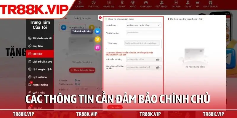 Các thông tin cần đảm bảo chính chủ