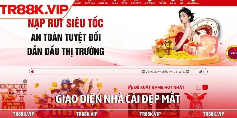 Giao diện nhà cái đẹp mắt
