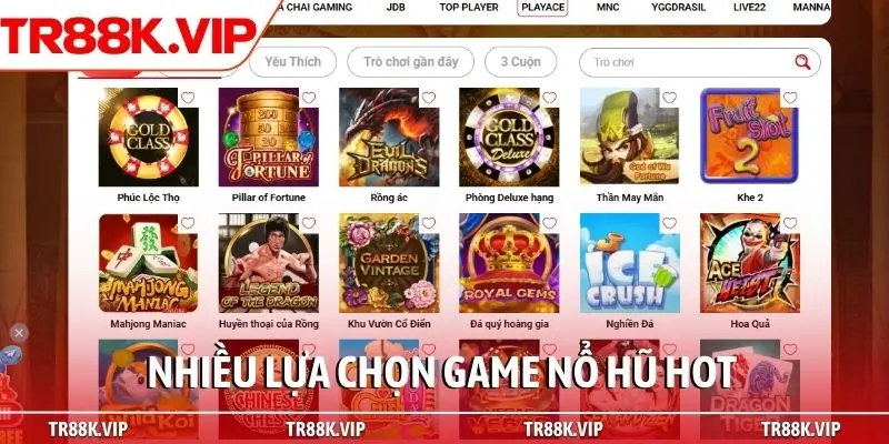 Nhiều lựa chọn game nổ hũ HOT